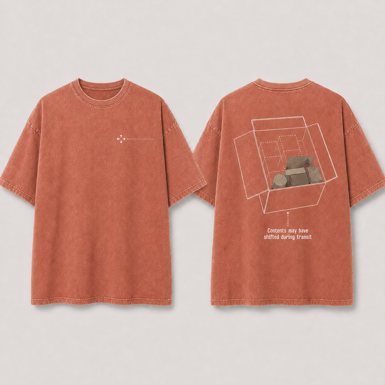 Contents Shifted — Heavyweight Tee in Faded Clay.