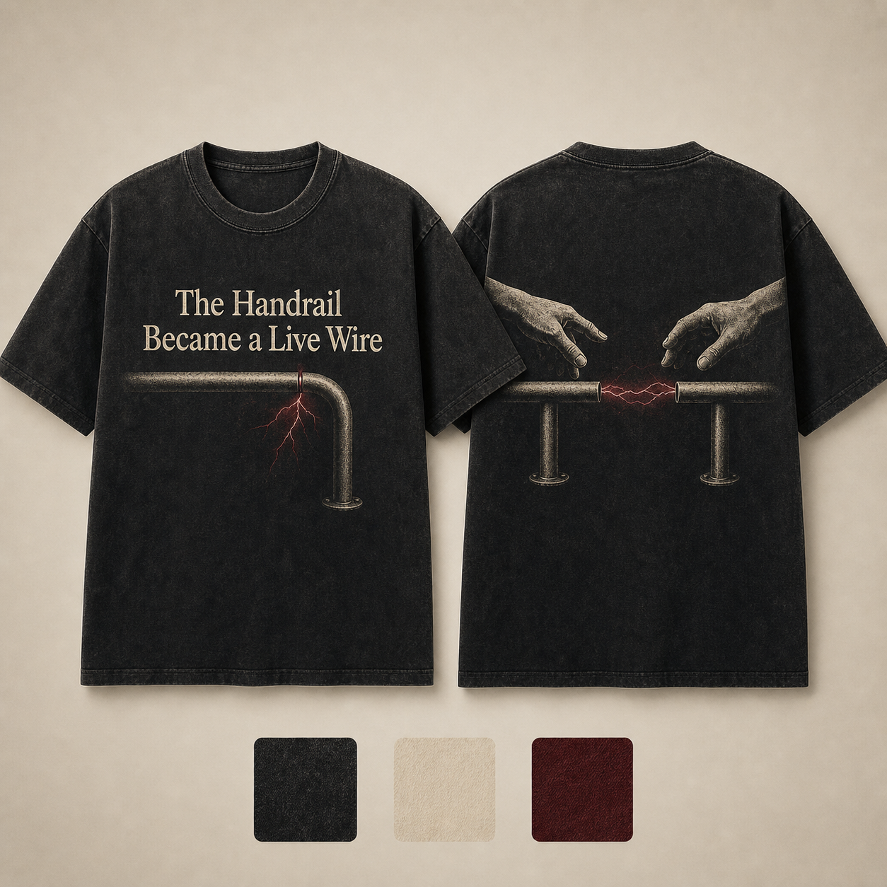 The Handrail Became a Live Wire — Heavyweight T-Shirt