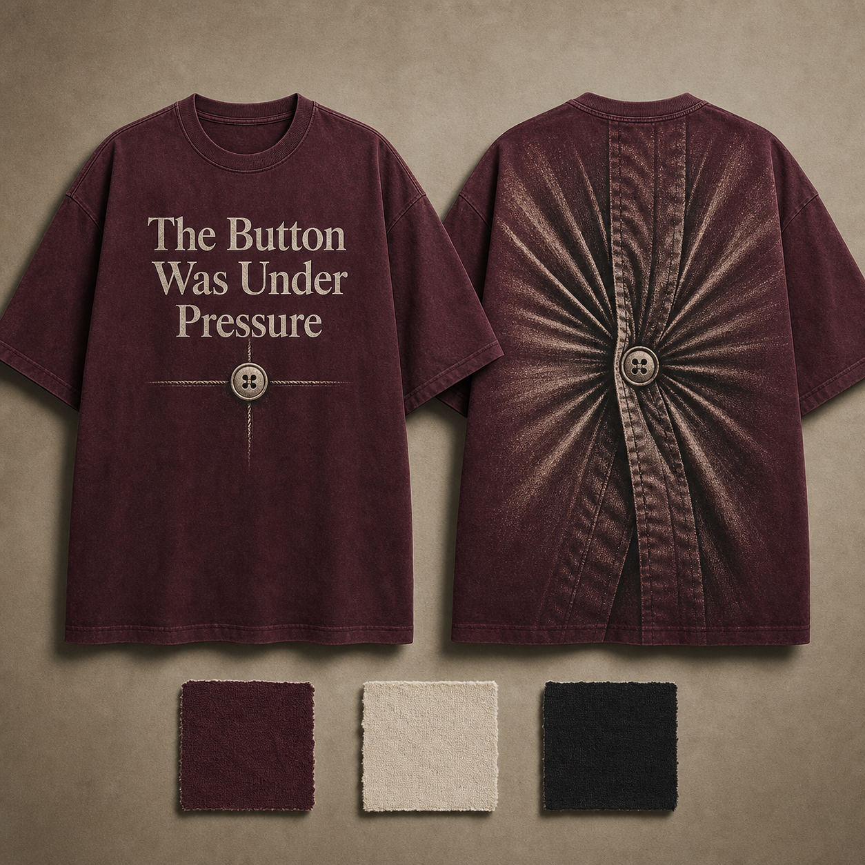 The Button Was Under Pressure — Oversized T-Shirt