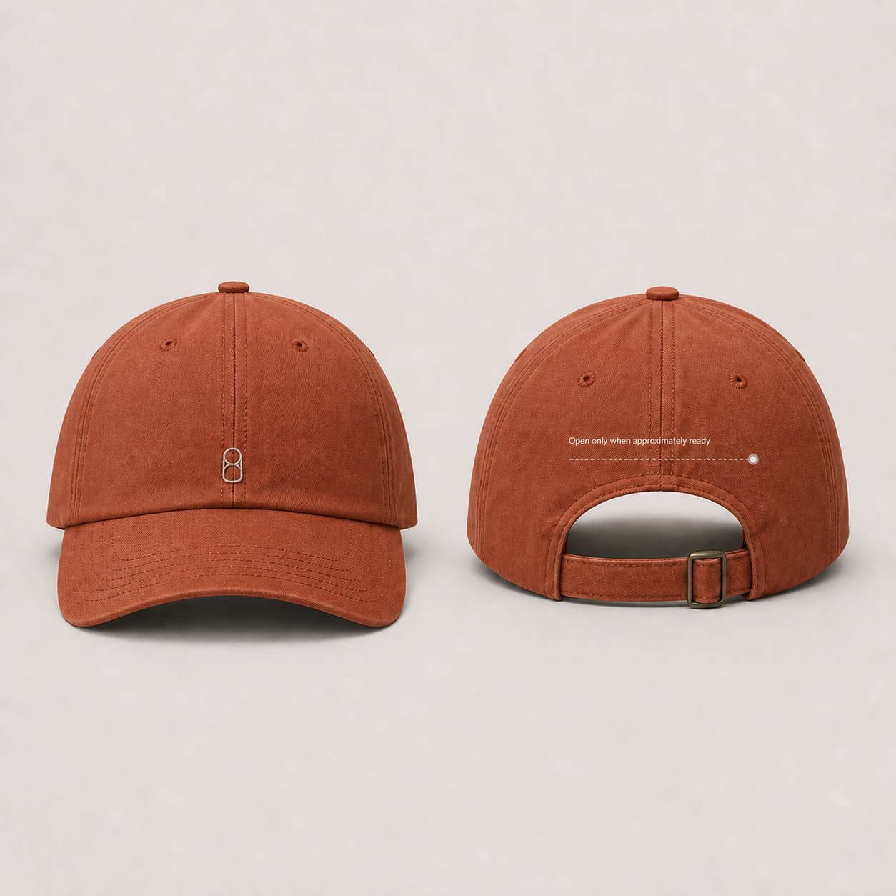 Approximately Ready — Low-Profile Cap in Faded Rust.