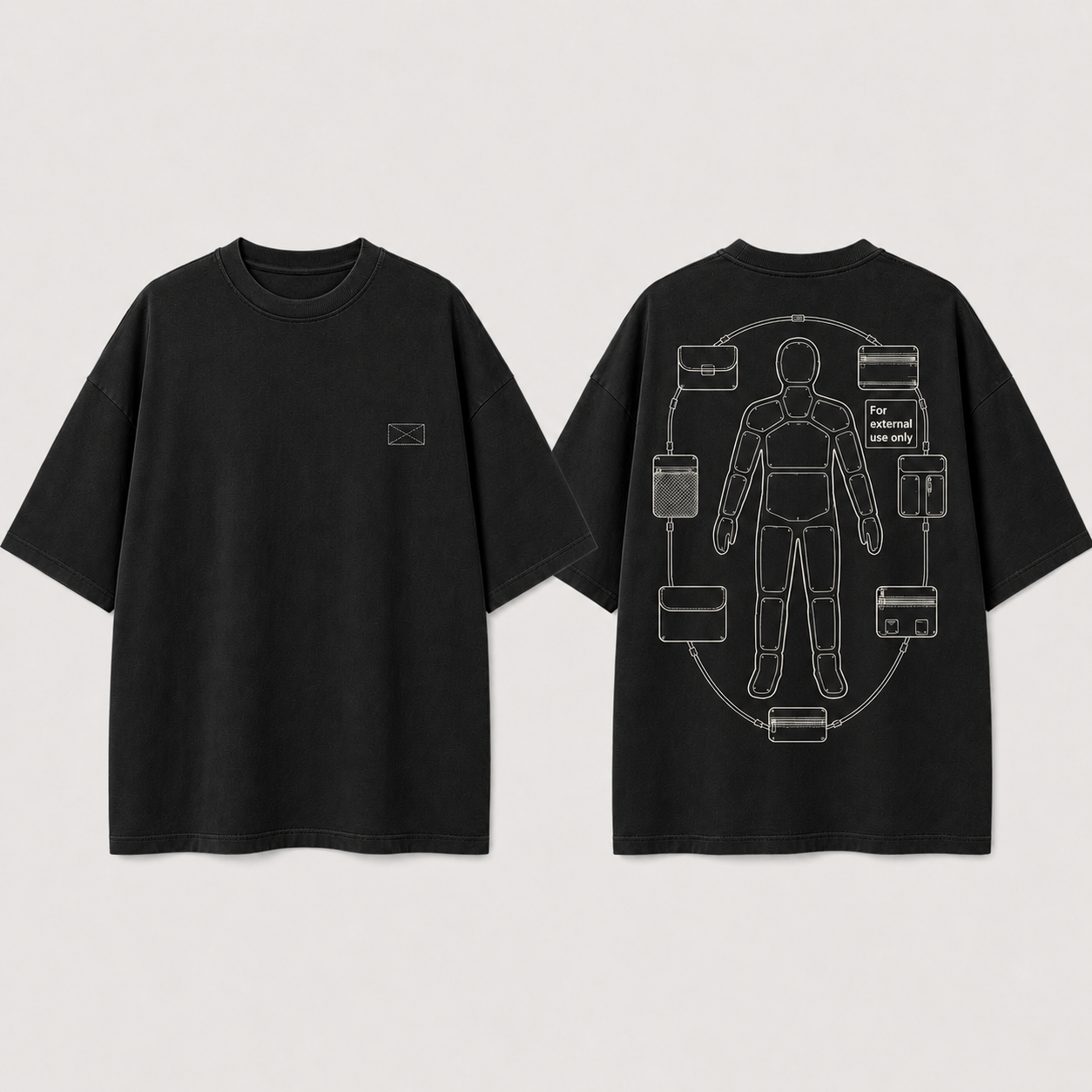 External Use — Heavyweight Tee in Ink Black.