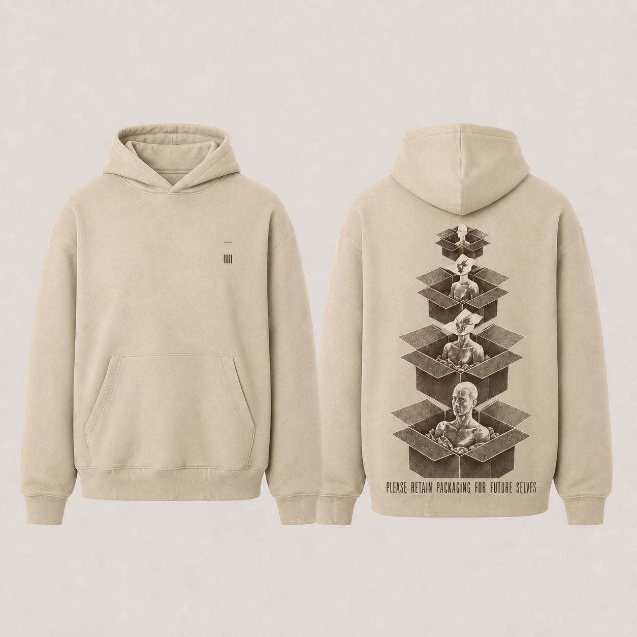 Retain Packaging — Pullover Hoodie in Washed Sand.