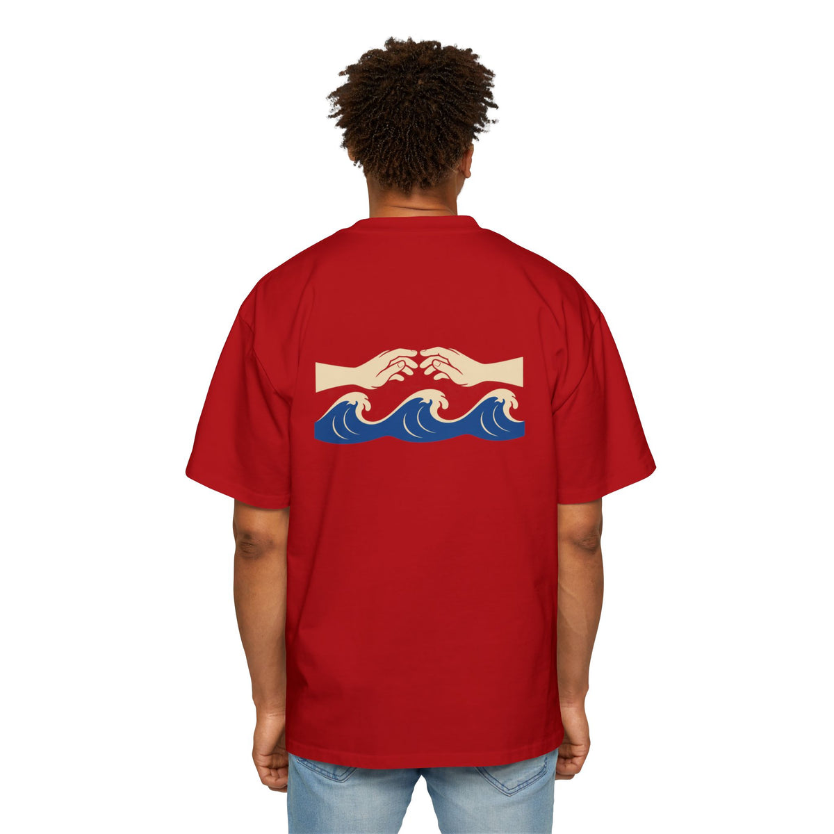 Tide Between Fingers Oversized T-Shirt | Hand Shadow Club