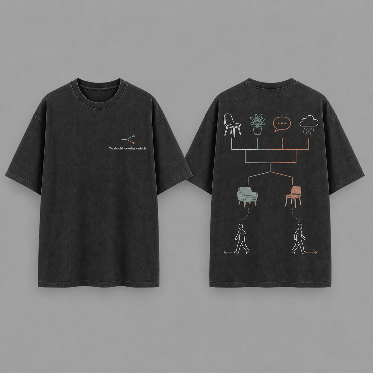 We Should See Other Variables - Oversized Tee in Washed Black.