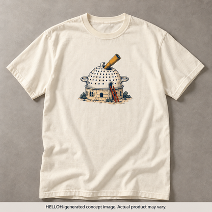 HELLOH-generated illustrative concept image of the Colander Observatory T-shirt. Actual product may vary.