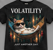Just Another Day: black tee with a sunglasses-wearing cat relaxing in a hammock.