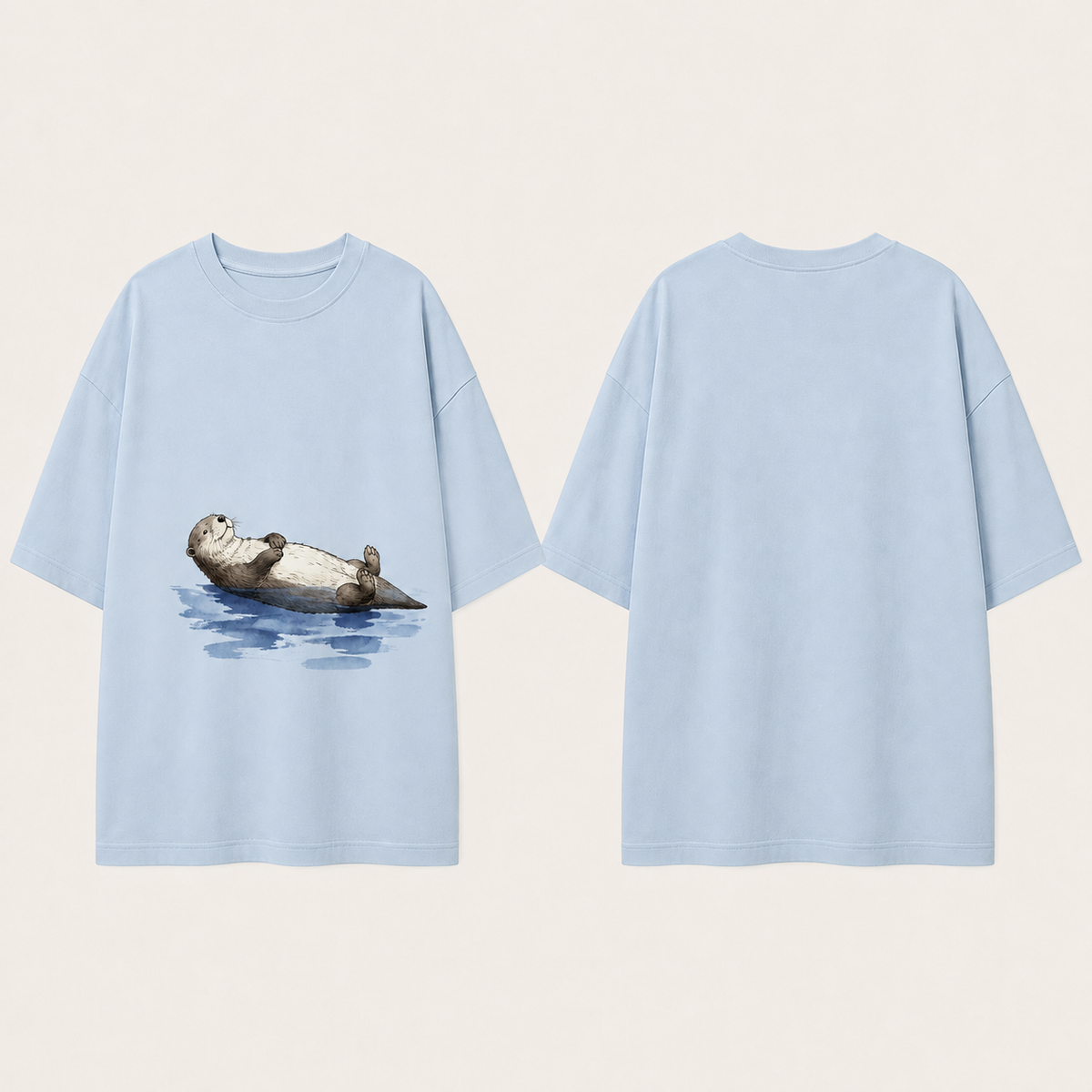 Lisbon, The Other Side — Oversized Tee, Cloud Blue. HELLOH garment design preview.