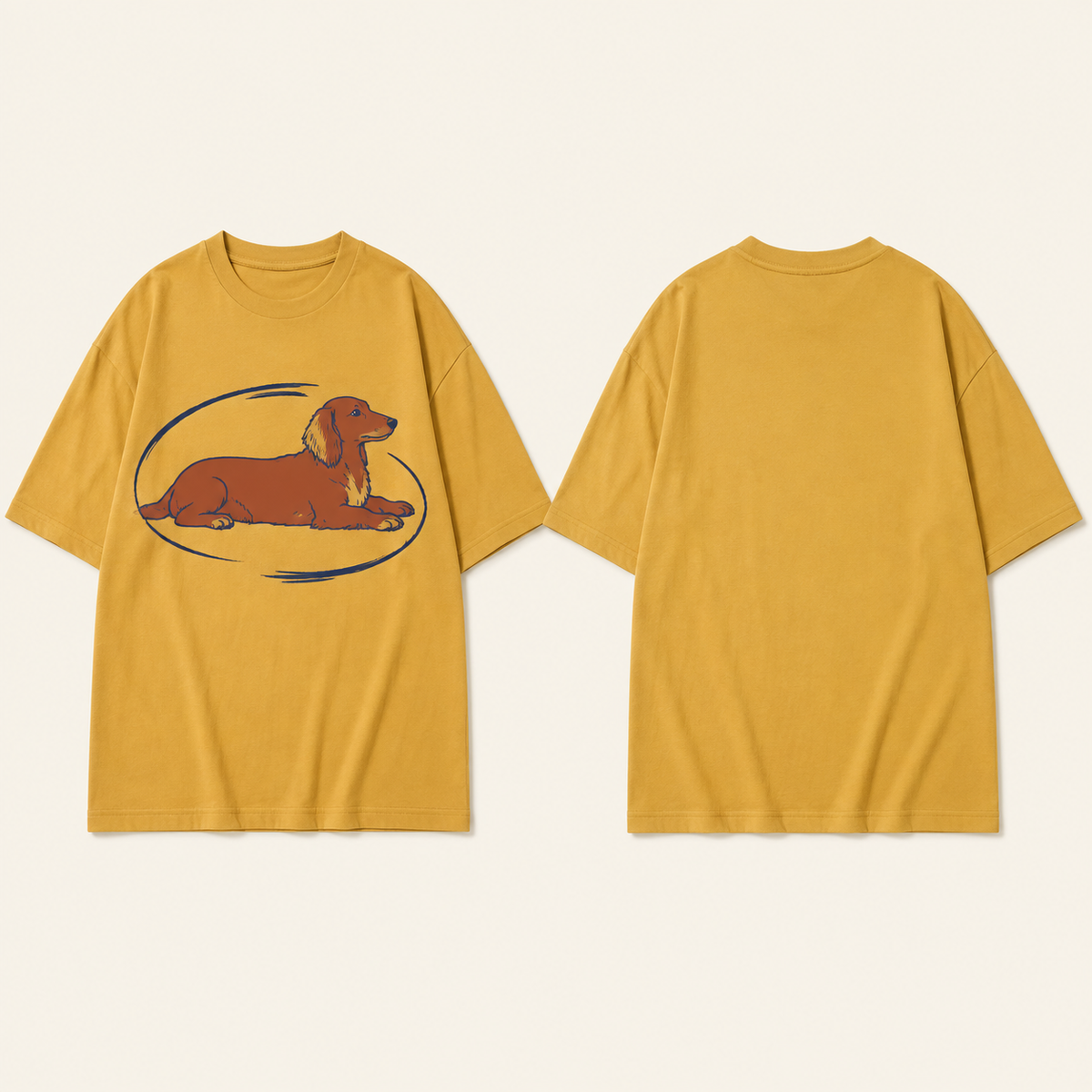Mexico City, All the Time in the Street — Oversized Tee, Marigold. HELLOH garment design preview.