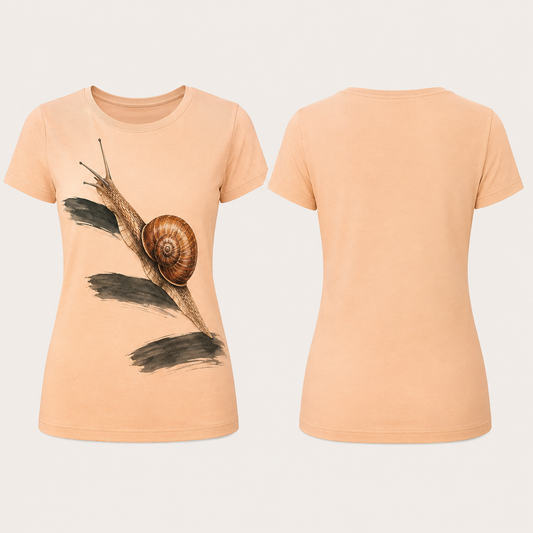 Naples, The Short Way — Fitted Tee, Soft Apricot. HELLOH garment design preview.
