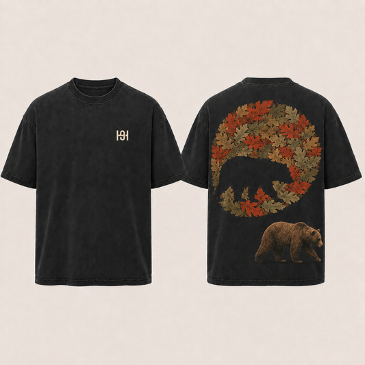 Own Accord design preview in washed black, front and back.