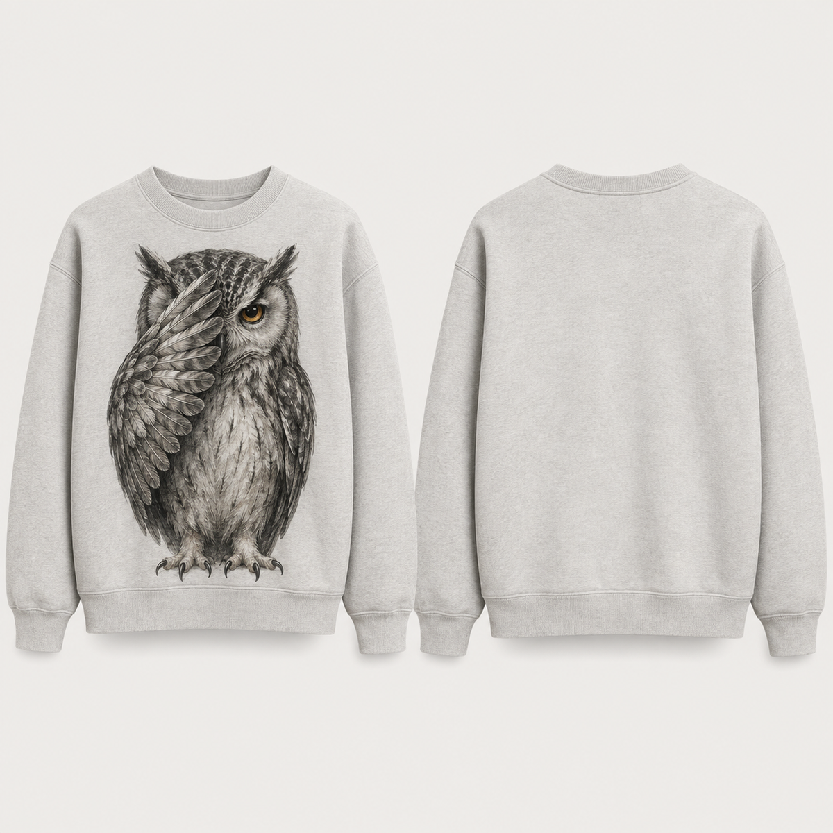 Reykjavík, Still Light — Heavyweight Crewneck, Pale Grey. HELLOH garment design preview.