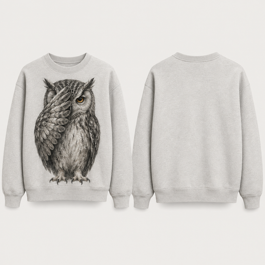 Reykjavík, Still Light — Heavyweight Crewneck, Pale Grey. HELLOH garment design preview.