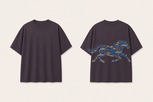Wild Company — Heavyweight Tee, Dusty Plum. HELLOH garment design preview.