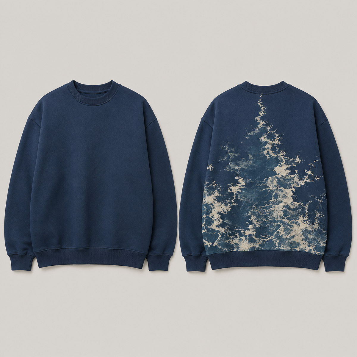 Sydney, One More Crossing — Heavyweight Crewneck, Harbour Blue. HELLOH garment design preview.
