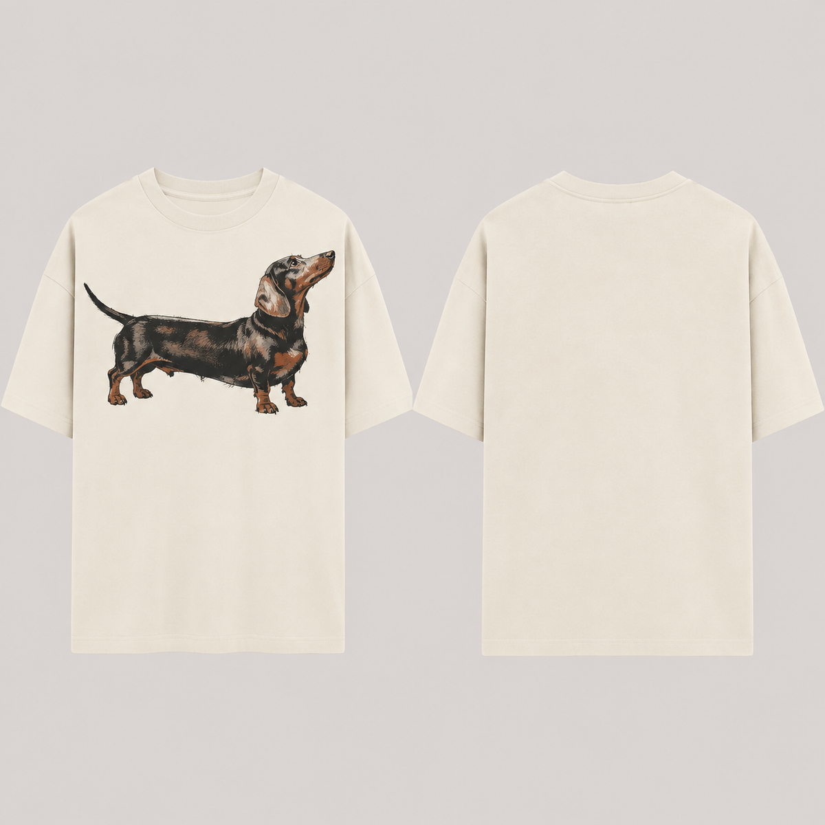 Tokyo, Which Outside? — Oversized Tee, Warm Chalk. HELLOH garment design preview.
