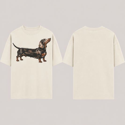 Tokyo, Which Outside? — Oversized Tee, Warm Chalk. HELLOH garment design preview.